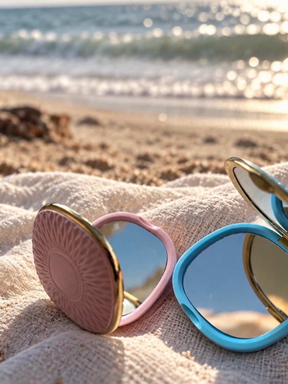 Pastel Compact Mirror Set – Pink & Blue